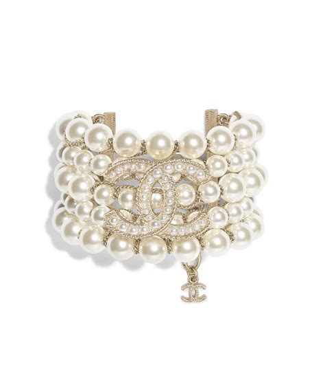 chanel glass pearl bracelet|Chanel cuff bracelet women.